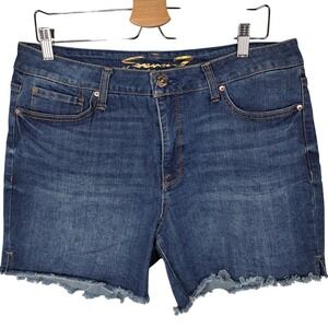 Seven7‎ Shorts Womens 14 Blue Denim Bermuda Stretch Casual Summer Comfort NWOT